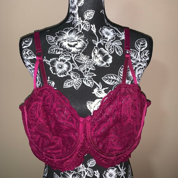Mulberry Lace Cage Bra - Picture 1 of 6